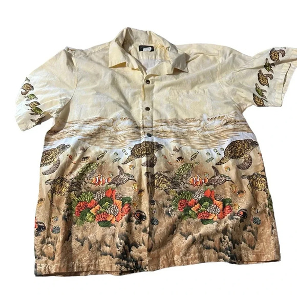 Hawaiian Reserve Collection men's side 2XL button down shirt sleeve - Picture 1 of 4